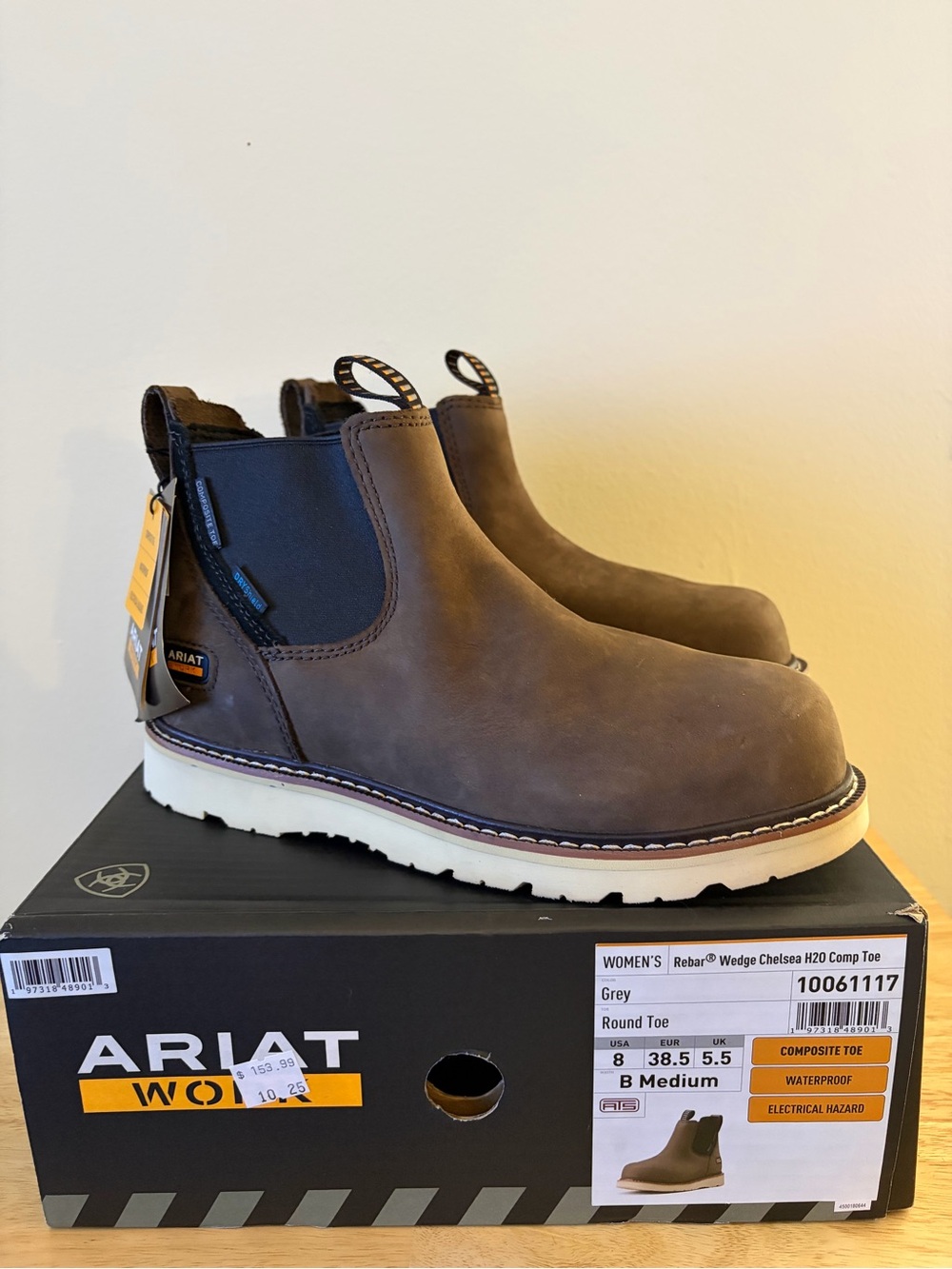 Ariat Women’s Grey Chelsea H2O Comp Toe Work Boot - Slip-On Safety Style
